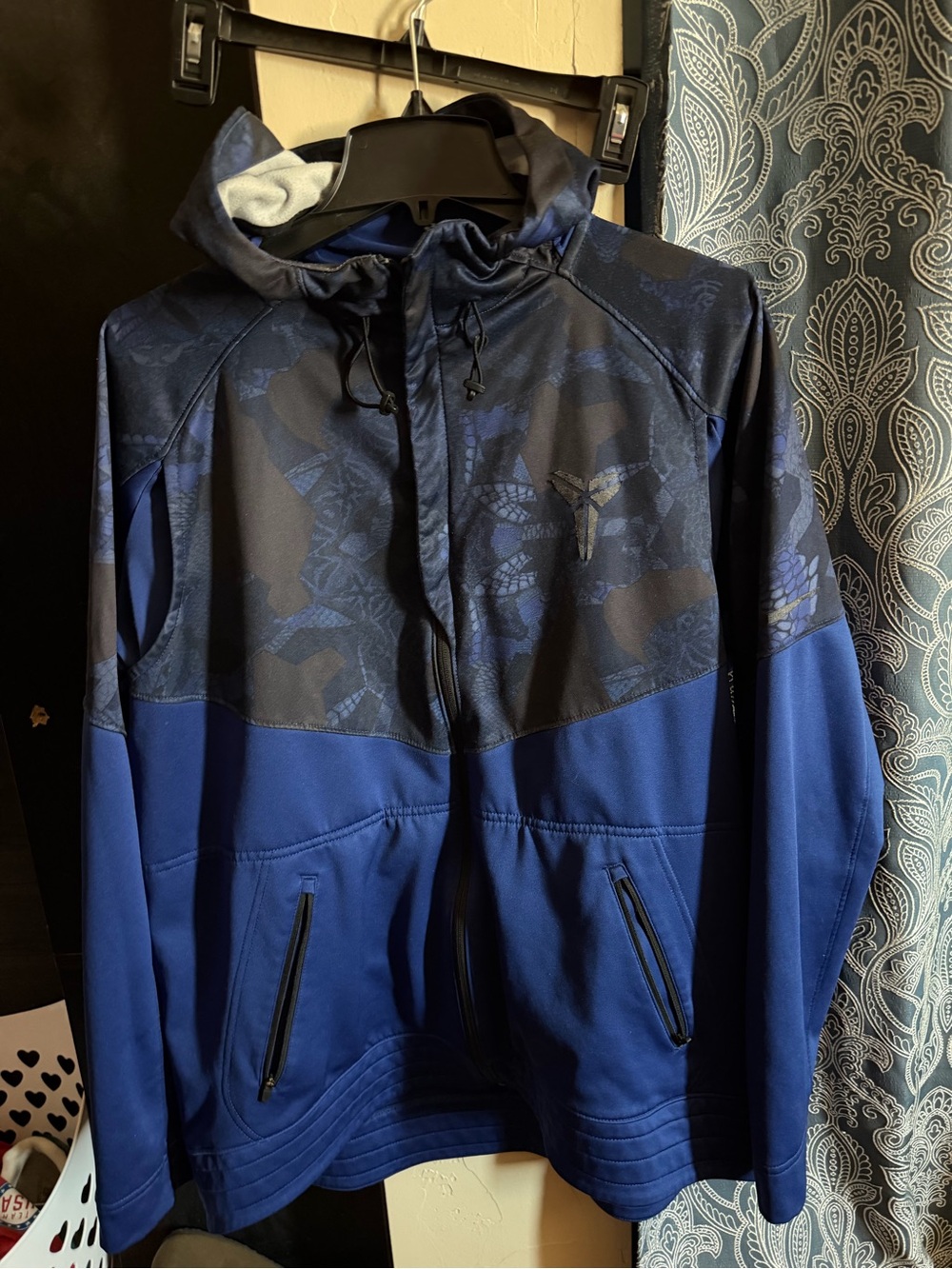 Nike Kobe Mamba Hoodie Size XL Blue Black Camo Full Zip Ultimate Hyper Elite